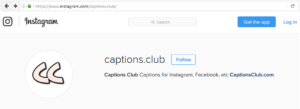 Captions Club Instagram Profile